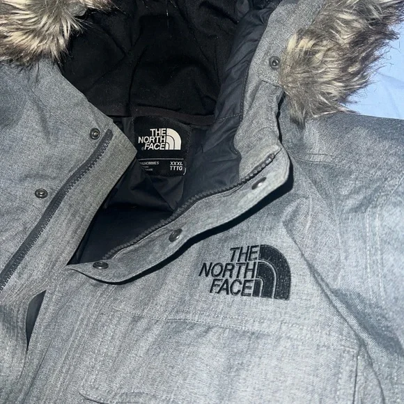 The North Face Charcoal Parka with Faux Fur Trim - Picture 3 of 7